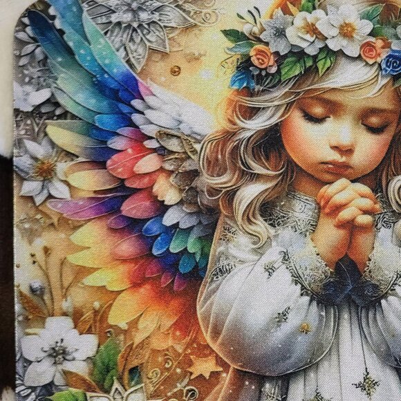 Praying Angel Colorful Wings Computer Non Slip Custom Mouse Pad - Picture 10 of 12